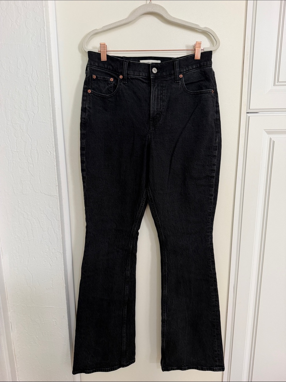 Abercrombie & Fitch (altered) Black The Bootcut Mid Rise Curve Love Jeans 29